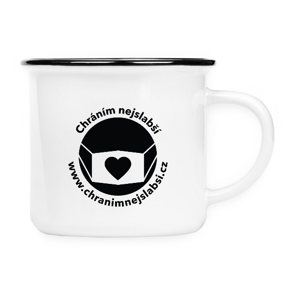 Keramikáček s potiskem Chráním nejslabší černé logo