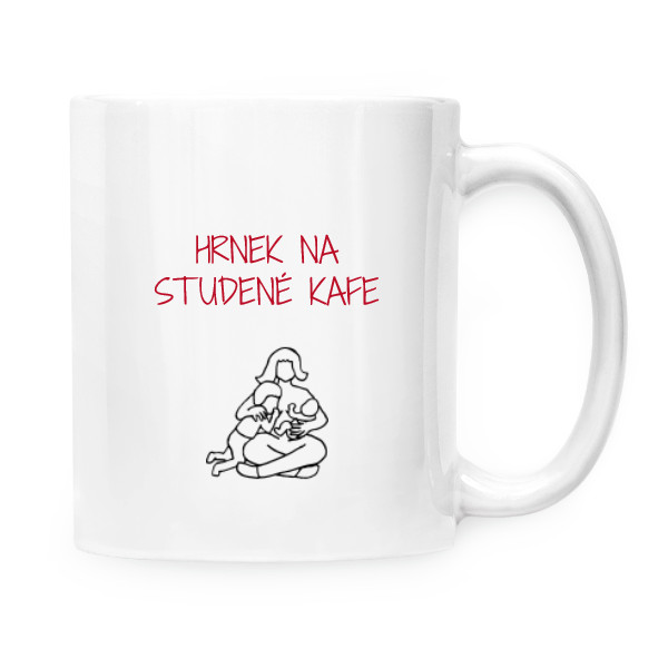 Hrnek malý bílý s potiskem Hrnek na studené kafe
