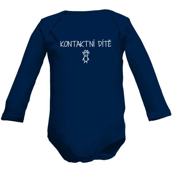 Dětské body Long  s potiskem KONTAKTNÍ DÍTĚ