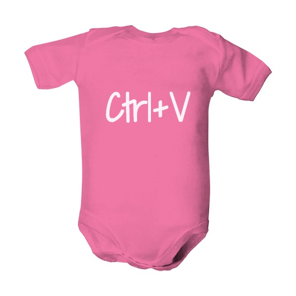 Dětské body  s potiskem Ctrl+V bílý potisk