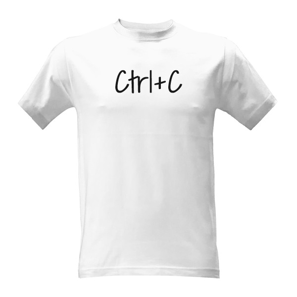 Tričko s potiskem Ctrl+C černý potisk
