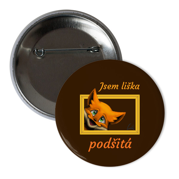 Odznáček  s potiskem LIŠKA PODŠITÁ odznak