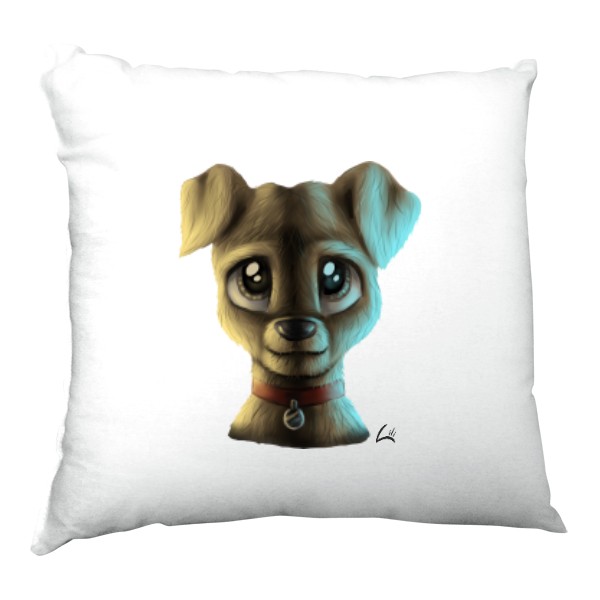 Polštář saténový s potiskem polštář štěně