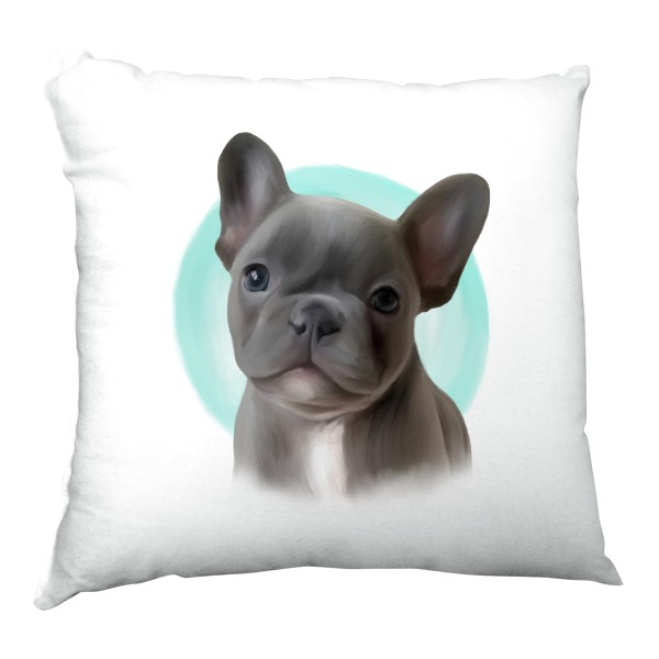 Polštář saténový s potiskem Roztomilý buldoček