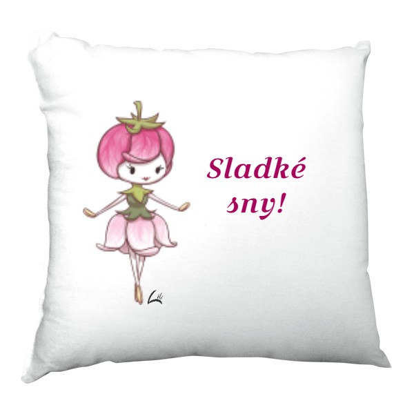 Polštář saténový s potiskem Sladké sny!