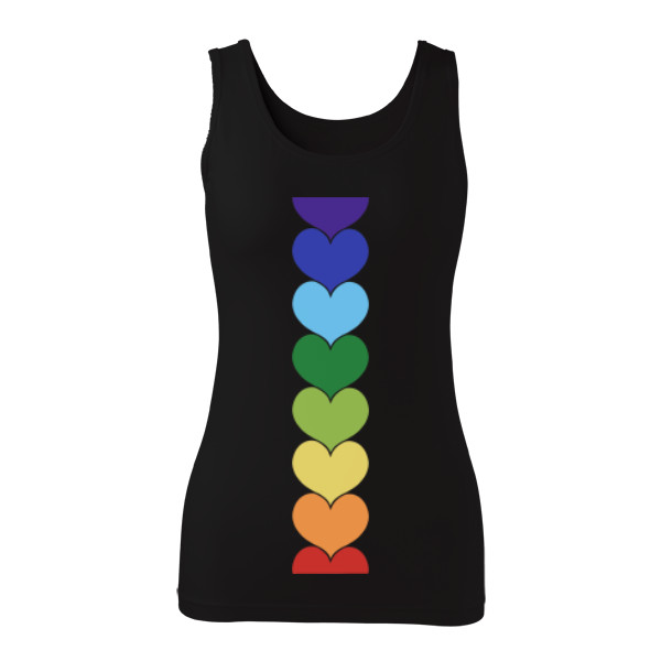 Tričko s potiskem Srdíčková duha