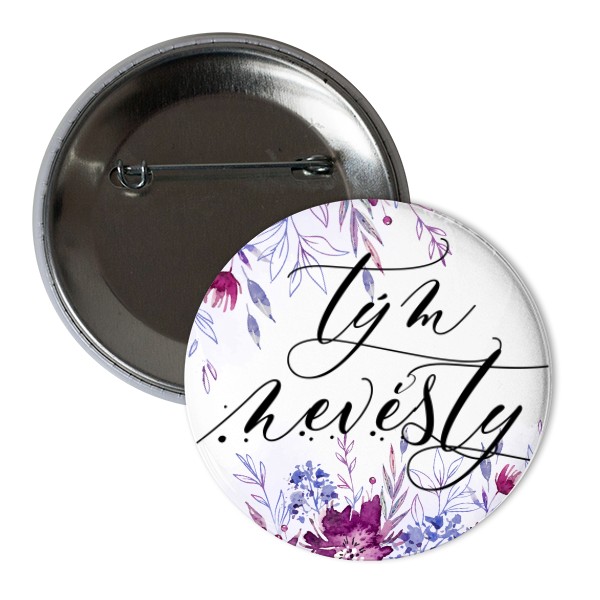 Odznáček  s potiskem Tým nevěsty - rozlučka se svobodou