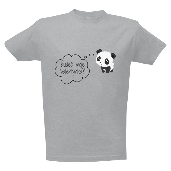 Tričko s potiskem Valentýn s pandou