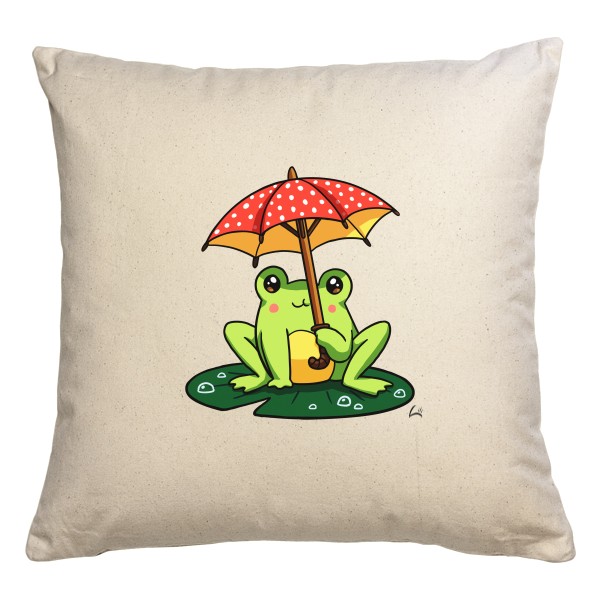 Polštář bavlněný  s potiskem Žabí polštář